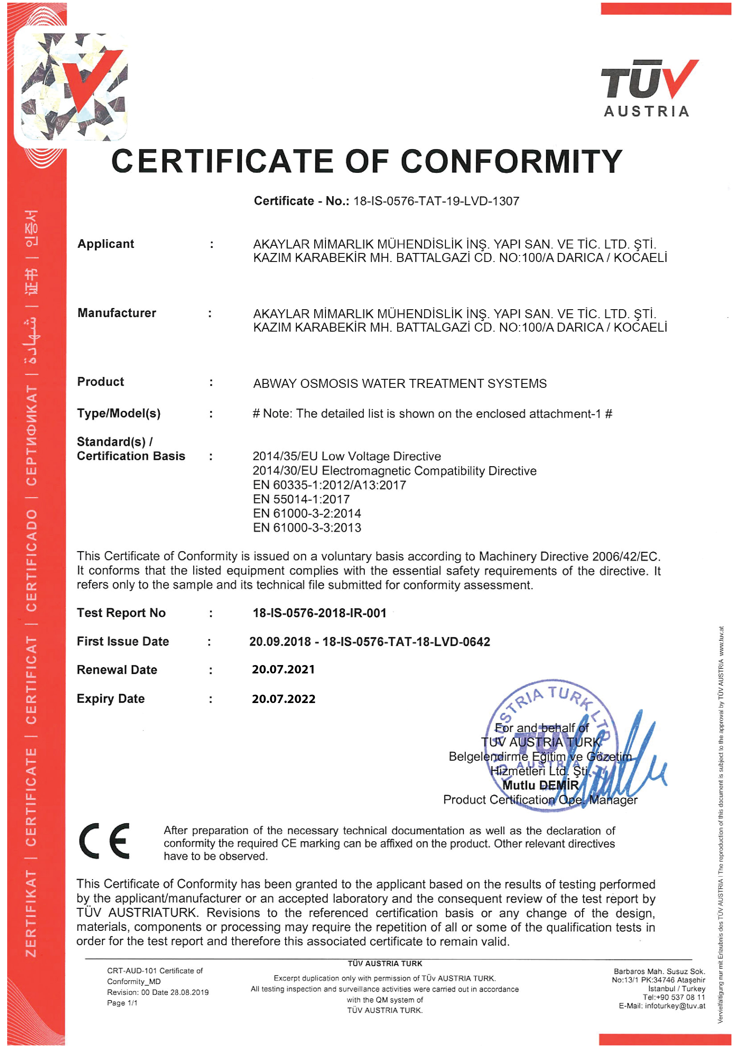 Marmara Arıtma sertifika 5